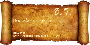 Buczák Tekla névjegykártya